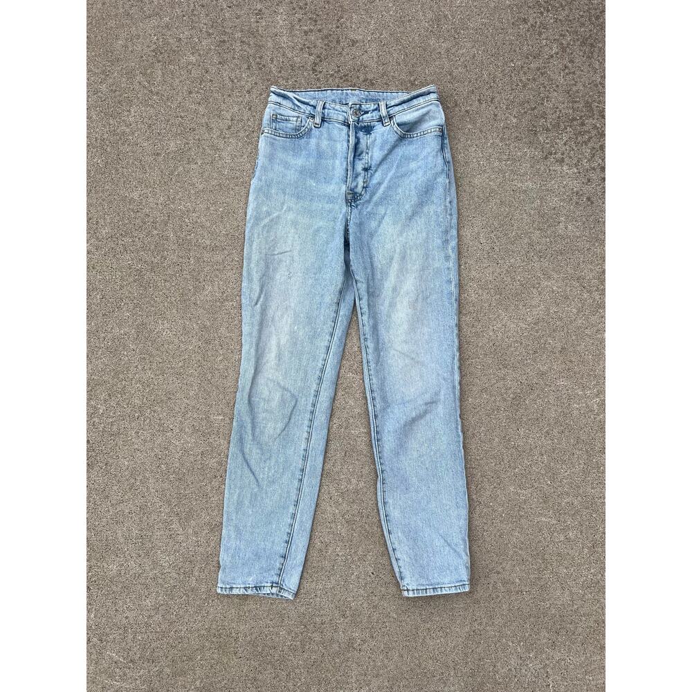 & Denim H&M Pants Women Size 2 Blue Denim‎ Ultra High Waist Mom Jeans Button Fly